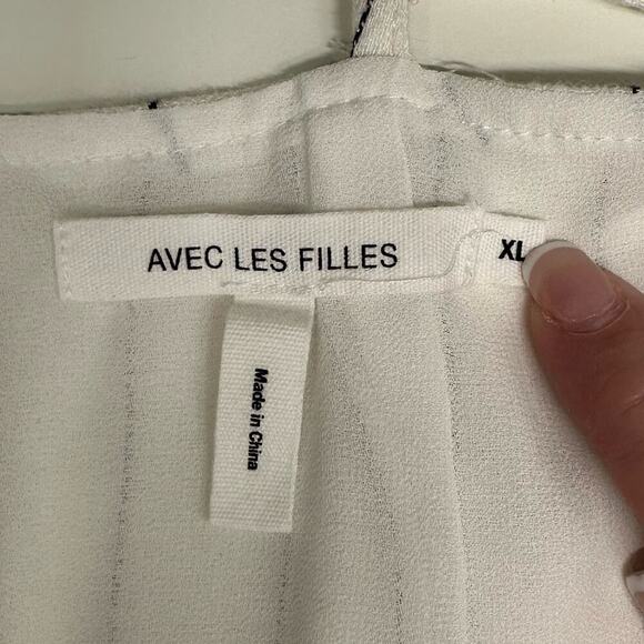 EUC | Avec Les Filles | Striped Midi Dress | White | XL - Picture 7 of 13